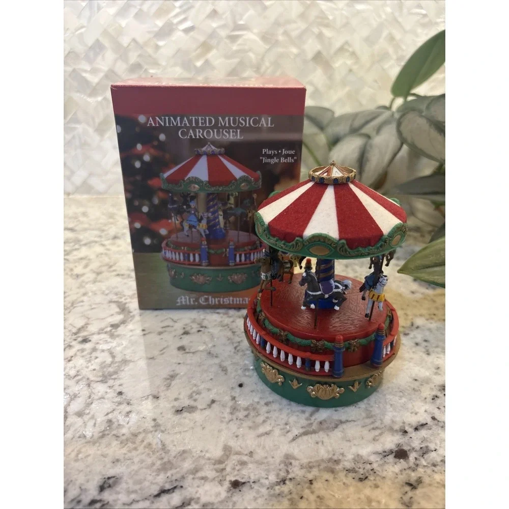 NOS Mr. Christmas Mini Musical Carousel, Ferris Wheel,‎ & Christmas Tree